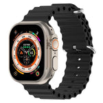 Bracelet de montre en silicone xDfind Ocean, compatible avec les Apple Watch 46 mm / 49 mm / 45 mm / 44 mm et 42 mm / 41 mm / 40 mm / 38 mm.