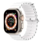 Bracelet de montre en silicone xDfind Ocean, compatible avec les Apple Watch 46 mm / 49 mm / 45 mm / 44 mm et 42 mm / 41 mm / 40 mm / 38 mm.