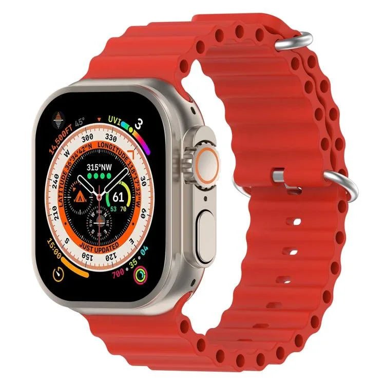 Bracelet de montre en silicone xDfind Ocean, compatible avec les Apple Watch 46 mm / 49 mm / 45 mm / 44 mm et 42 mm / 41 mm / 40 mm / 38 mm.