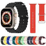 Bracelet de montre en silicone xDfind Ocean, compatible avec les Apple Watch 46 mm / 49 mm / 45 mm / 44 mm et 42 mm / 41 mm / 40 mm / 38 mm.
