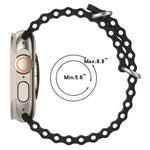 Bracelet de montre en silicone xDfind Ocean, compatible avec les Apple Watch 46 mm / 49 mm / 45 mm / 44 mm et 42 mm / 41 mm / 40 mm / 38 mm.
