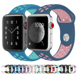 Bracelet de montre sport en silicone bicolore xDfind, compatible avec Apple Watch 46 mm / 49 mm / 45 mm / 44 mm et Apple Watch 42 mm / 41 mm / 40 mm / 38 mm