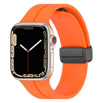 Bracelet de montre en silicone à boucle magnétique xDfind, couleur unie, compatible avec Apple Watch 46 mm / 49 mm / 45 mm / 44 mm et Apple Watch 42 mm / 41 mm / 40 mm / 38 mm.