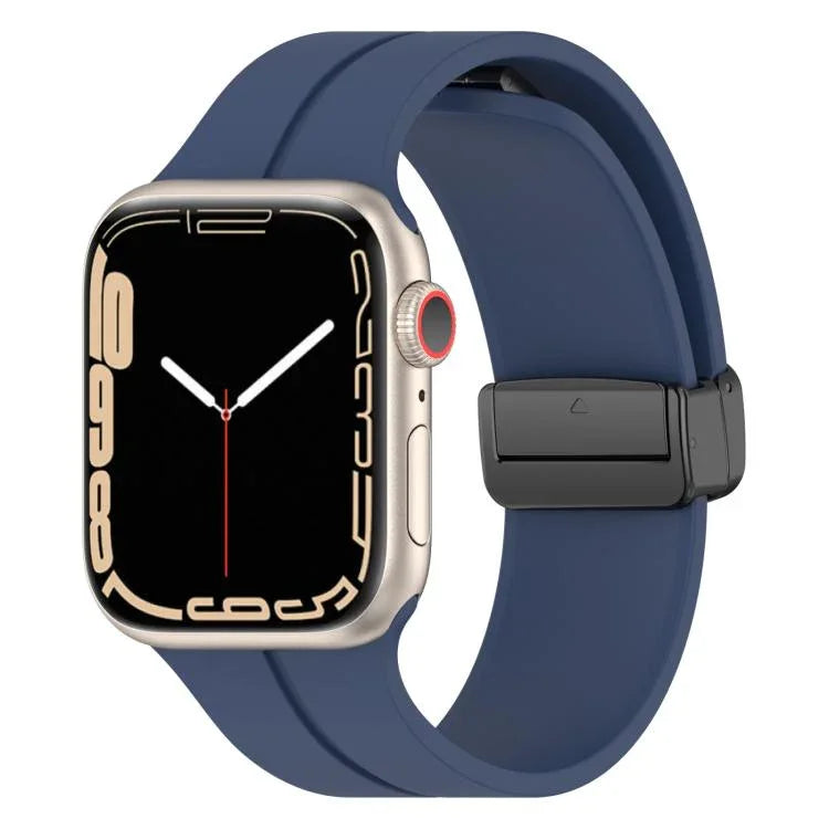 Bracelet de montre en silicone à boucle magnétique xDfind, couleur unie, compatible avec Apple Watch 46 mm / 49 mm / 45 mm / 44 mm et Apple Watch 42 mm / 41 mm / 40 mm / 38 mm.