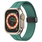 Bracelet de montre en silicone à boucle magnétique xDfind, couleur unie, compatible avec Apple Watch 46 mm / 49 mm / 45 mm / 44 mm et Apple Watch 42 mm / 41 mm / 40 mm / 38 mm.