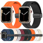 Bracelet de montre en silicone à boucle magnétique xDfind, couleur unie, compatible avec Apple Watch 46 mm / 49 mm / 45 mm / 44 mm et Apple Watch 42 mm / 41 mm / 40 mm / 38 mm.