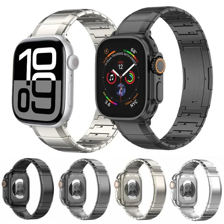 Bracelet de montre à boucle en titane pur à une seule bille, pour Apple Watch 46 mm / 49 mm / 45 mm / 44 mm, pour Apple Watch 42 mm / 41 mm / 40 mm / 38 mm