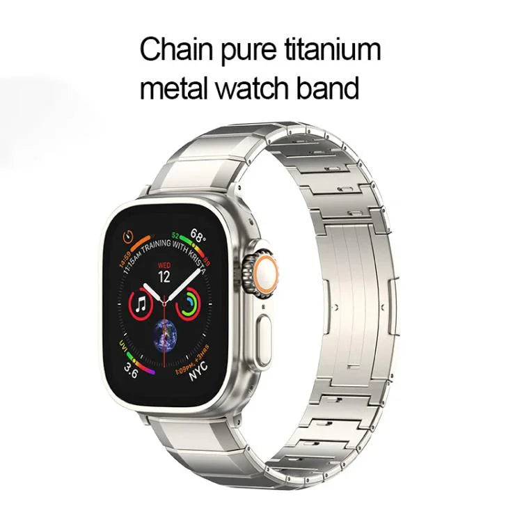 Bracelet de montre à boucle en titane pur à une seule bille, pour Apple Watch 46 mm / 49 mm / 45 mm / 44 mm, pour Apple Watch 42 mm / 41 mm / 40 mm / 38 mm