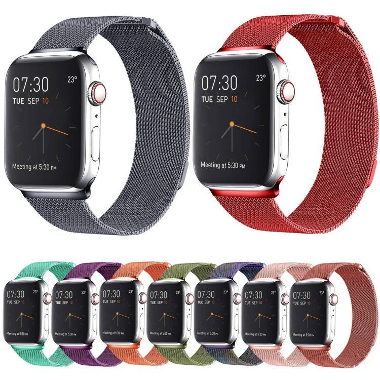 Bracelet de montre magnétique en métal à boucle milanaise xDfind, compatible avec les Apple Watch 46 mm / 49 mm / 45 mm / 44 mm et 42 mm / 41 mm / 40 mm / 38 mm.