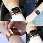 Bracelet de montre magnétique en métal à boucle milanaise xDfind, compatible avec les Apple Watch 46 mm / 49 mm / 45 mm / 44 mm et 42 mm / 41 mm / 40 mm / 38 mm.