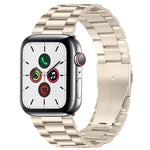 Bracelet de montre xDfind à trois billes et boucle déployante en acier inoxydable, compatible avec Apple Watch 46 mm / 49 mm / 45 mm / 44 mm et Apple Watch 42 mm / 41 mm / 40 mm / 38 mm.