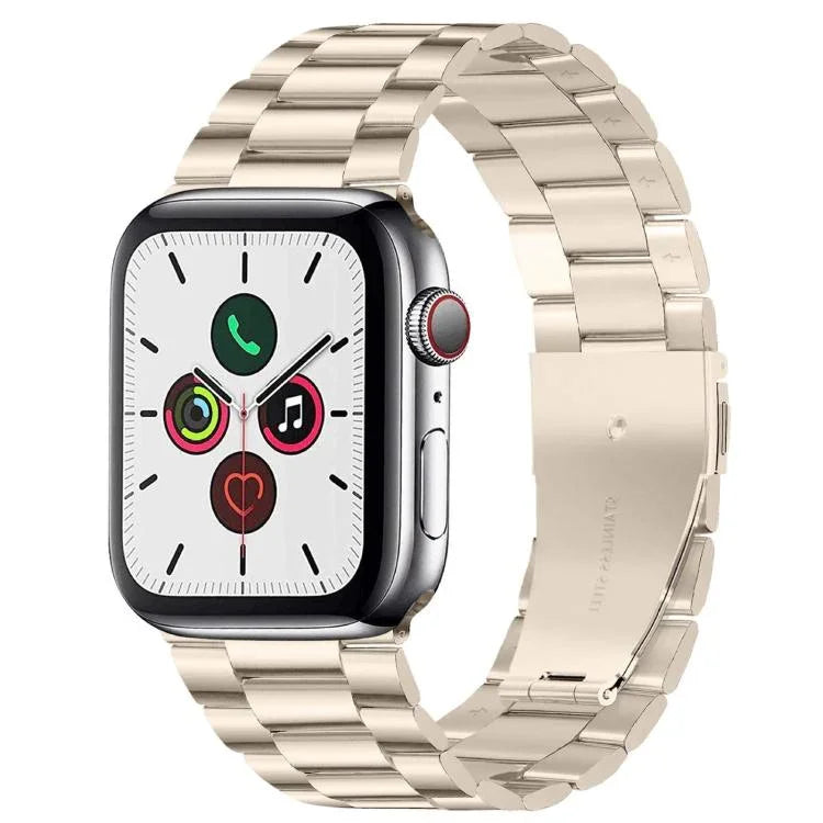 Bracelet de montre xDfind à trois billes et boucle déployante en acier inoxydable, compatible avec Apple Watch 46 mm / 49 mm / 45 mm / 44 mm et Apple Watch 42 mm / 41 mm / 40 mm / 38 mm.