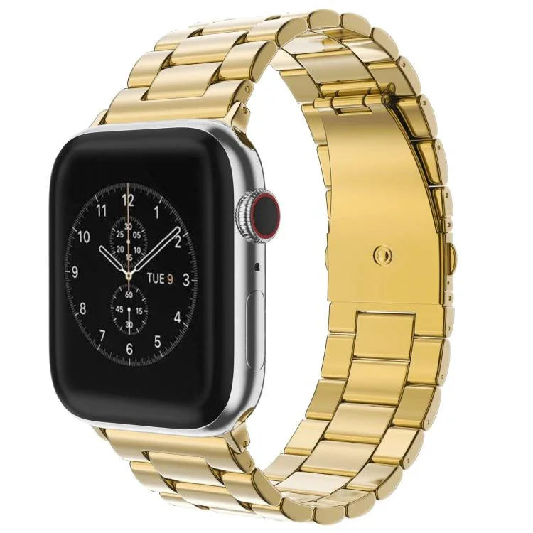 Bracelet de montre xDfind à trois billes et boucle déployante en acier inoxydable, compatible avec Apple Watch 46 mm / 49 mm / 45 mm / 44 mm et Apple Watch 42 mm / 41 mm / 40 mm / 38 mm.