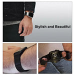 Bracelet de montre xDfind à une perle en acier inoxydable, compatible avec les Apple Watch 46 mm / 49 mm / 45 mm / 44 mm et 42 mm / 41 mm / 40 mm / 38 mm.