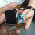 Bracelet de montre xDfind à une perle en acier inoxydable, compatible avec les Apple Watch 46 mm / 49 mm / 45 mm / 44 mm et 42 mm / 41 mm / 40 mm / 38 mm.