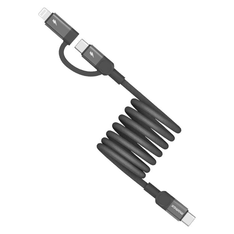 Câble de données magnétique Momax Mag.Link Duo 60W USB-C / Type-C vers USB-C / Type-C / 8 broches, DC58 1m, DL58 60W 1m