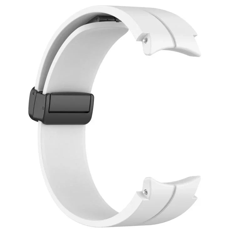 Bracelet de montre en silicone noir pliable xDfind avec boucle magnétique, compatible avec Samsung Galaxy Watch7 / FE / 6 / 5 / 4