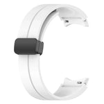 Bracelet de montre en silicone noir pliable xDfind avec boucle magnétique, compatible avec Samsung Galaxy Watch7 / FE / 6 / 5 / 4
