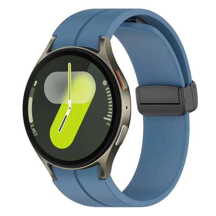 Bracelet de montre en silicone noir pliable xDfind avec boucle magnétique, compatible avec Samsung Galaxy Watch7 / FE / 6 / 5 / 4