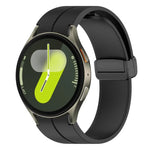 Bracelet de montre en silicone noir pliable xDfind avec boucle magnétique, compatible avec Samsung Galaxy Watch7 / FE / 6 / 5 / 4
