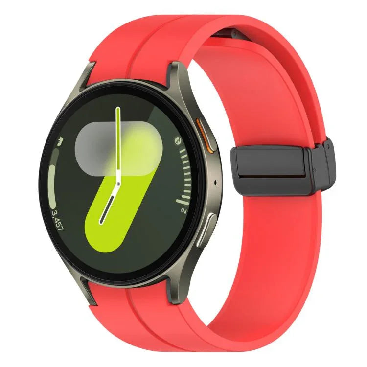 Bracelet de montre en silicone noir pliable xDfind avec boucle magnétique, compatible avec Samsung Galaxy Watch7 / FE / 6 / 5 / 4