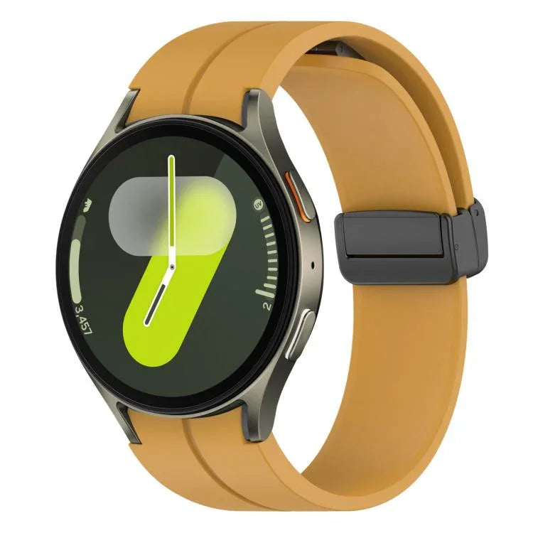 Bracelet de montre en silicone noir pliable xDfind avec boucle magnétique, compatible avec Samsung Galaxy Watch7 / FE / 6 / 5 / 4