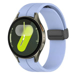 Bracelet de montre en silicone noir pliable xDfind avec boucle magnétique, compatible avec Samsung Galaxy Watch7 / FE / 6 / 5 / 4