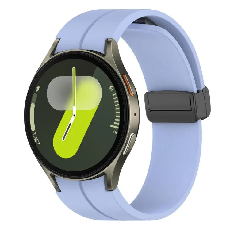 Bracelet de montre en silicone noir pliable xDfind avec boucle magnétique, compatible avec Samsung Galaxy Watch7 / FE / 6 / 5 / 4