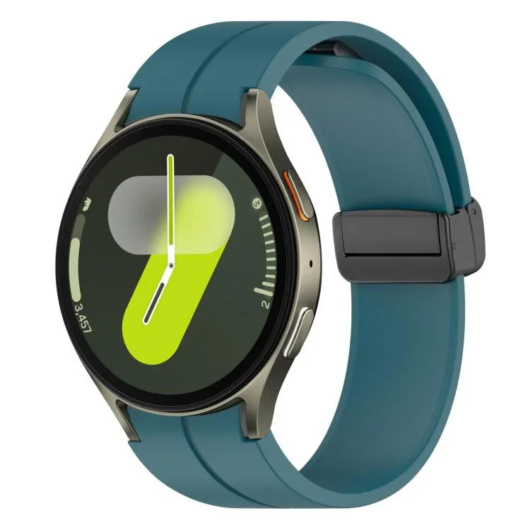 Bracelet de montre en silicone noir pliable xDfind avec boucle magnétique, compatible avec Samsung Galaxy Watch7 / FE / 6 / 5 / 4