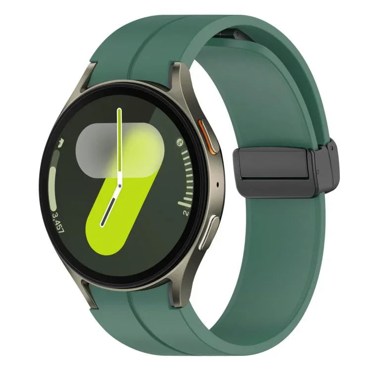 Bracelet de montre en silicone noir pliable xDfind avec boucle magnétique, compatible avec Samsung Galaxy Watch7 / FE / 6 / 5 / 4