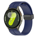 Bracelet de montre en silicone noir pliable xDfind avec boucle magnétique, compatible avec Samsung Galaxy Watch7 / FE / 6 / 5 / 4