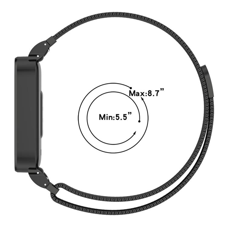 xDfind Watch Frame Integrated Milan Magnetic Metal Watch Band, For Redmi Band 3 / Xiaomi Smart Band 9 Active, For Redmi Band 2 / Xiaomi Smart Band 8 Active