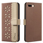 Étui de téléphone en cuir RFID à motif de fleurs évidées de couleur, pour iPhone XS Max, pour iPhone 6 Plus / 7 Plus / 8 Plus, pour iPhone 6 / 7 / 8