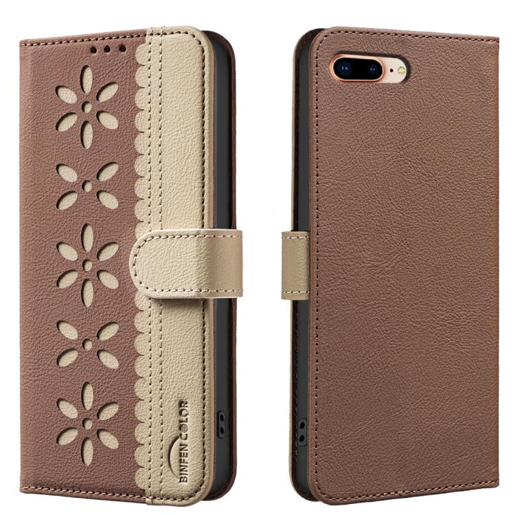 Étui de téléphone en cuir RFID à motif de fleurs évidées de couleur, pour iPhone XS Max, pour iPhone 6 Plus / 7 Plus / 8 Plus, pour iPhone 6 / 7 / 8