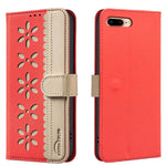 Étui de téléphone en cuir RFID à motif de fleurs évidées de couleur, pour iPhone XS Max, pour iPhone 6 Plus / 7 Plus / 8 Plus, pour iPhone 6 / 7 / 8