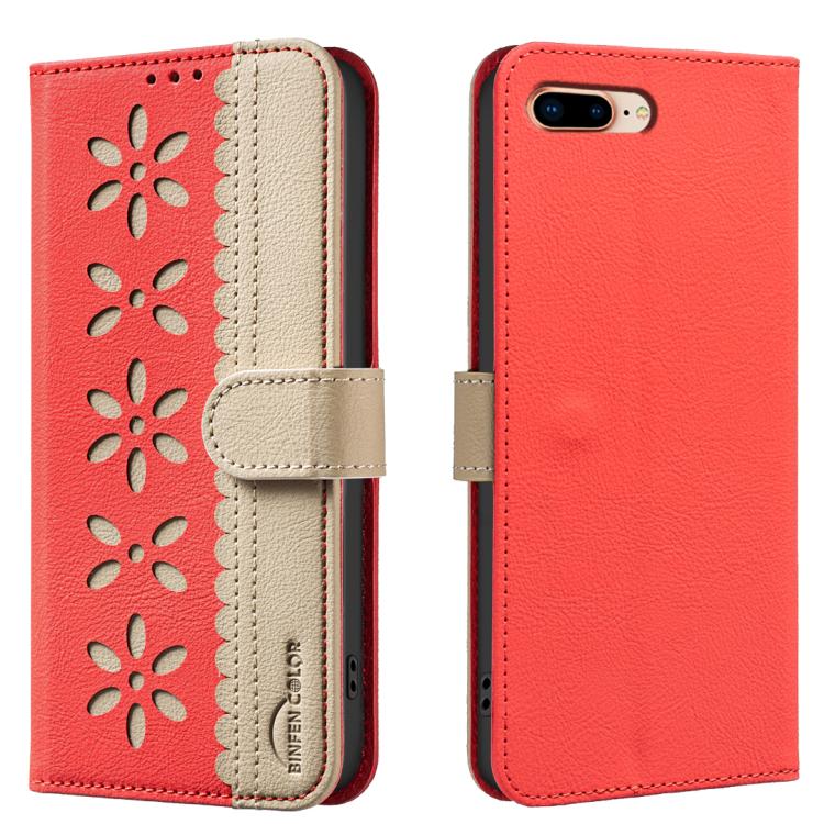 Étui de téléphone en cuir RFID à motif de fleurs évidées de couleur, pour iPhone XS Max, pour iPhone 6 Plus / 7 Plus / 8 Plus, pour iPhone 6 / 7 / 8