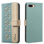Étui de téléphone en cuir RFID à motif de fleurs évidées de couleur, pour iPhone XS Max, pour iPhone 6 Plus / 7 Plus / 8 Plus, pour iPhone 6 / 7 / 8