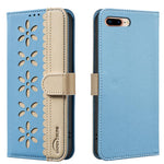 Étui de téléphone en cuir RFID à motif de fleurs évidées de couleur, pour iPhone XS Max, pour iPhone 6 Plus / 7 Plus / 8 Plus, pour iPhone 6 / 7 / 8
