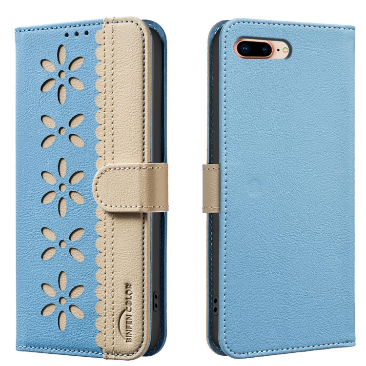 Étui de téléphone en cuir RFID à motif de fleurs évidées de couleur, pour iPhone XS Max, pour iPhone 6 Plus / 7 Plus / 8 Plus, pour iPhone 6 / 7 / 8