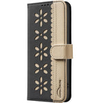 Étui de téléphone en cuir RFID à motif de fleurs évidées de couleur, pour iPhone XS Max, pour iPhone 6 Plus / 7 Plus / 8 Plus, pour iPhone 6 / 7 / 8