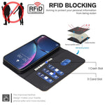 Étui de téléphone en cuir RFID à motif de fleurs évidées de couleur, pour iPhone XS Max, pour iPhone 6 Plus / 7 Plus / 8 Plus, pour iPhone 6 / 7 / 8