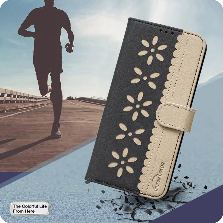 Étui de téléphone en cuir RFID à motif de fleurs évidées de couleur, pour iPhone XS Max, pour iPhone 6 Plus / 7 Plus / 8 Plus, pour iPhone 6 / 7 / 8