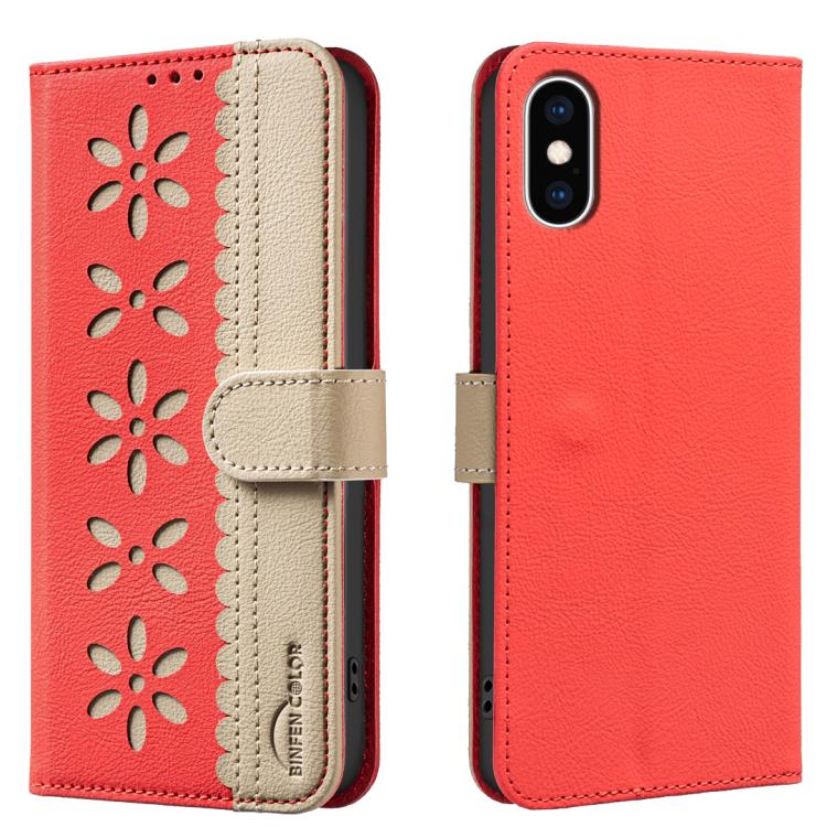 Étui de téléphone en cuir RFID à motif de fleurs évidées de couleur, pour iPhone XS Max, pour iPhone 6 Plus / 7 Plus / 8 Plus, pour iPhone 6 / 7 / 8