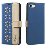 Étui de téléphone en cuir RFID à motif de fleurs évidées de couleur, pour iPhone XS Max, pour iPhone 6 Plus / 7 Plus / 8 Plus, pour iPhone 6 / 7 / 8