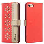 Étui de téléphone en cuir RFID à motif de fleurs évidées de couleur, pour iPhone XS Max, pour iPhone 6 Plus / 7 Plus / 8 Plus, pour iPhone 6 / 7 / 8
