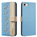 Étui de téléphone en cuir RFID à motif de fleurs évidées de couleur, pour iPhone XS Max, pour iPhone 6 Plus / 7 Plus / 8 Plus, pour iPhone 6 / 7 / 8