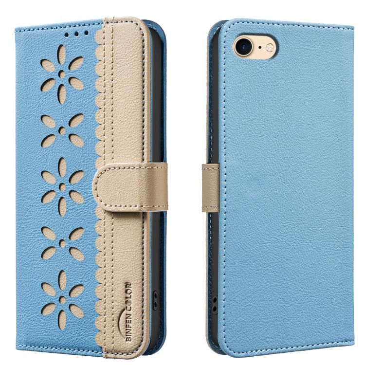 Étui de téléphone en cuir RFID à motif de fleurs évidées de couleur, pour iPhone XS Max, pour iPhone 6 Plus / 7 Plus / 8 Plus, pour iPhone 6 / 7 / 8