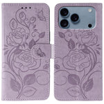 Étui de téléphone en cuir gaufré rose papillon, pour iPhone 17e / 16e, pour iPhone 17 Pro Max, pour iPhone 17 Pro, pour iPhone 17, pour iPhone Air
