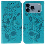 Étui de téléphone en cuir gaufré rose papillon, pour iPhone 17e / 16e, pour iPhone 17 Pro Max, pour iPhone 17 Pro, pour iPhone 17, pour iPhone Air