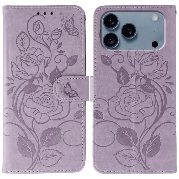 Étui de téléphone en cuir gaufré rose papillon, pour iPhone 17e / 16e, pour iPhone 17 Pro Max, pour iPhone 17 Pro, pour iPhone 17, pour iPhone Air